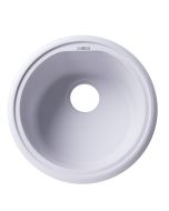 ALFI brand AB1717DI-W White 17" Drop-In Round Granite Kitchen Prep Sink