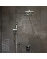 Alfi Brand ABNC1224-BLA 12 x 24 in. Stainless Steel Vertical Double Shelf Bath Shower Niche, Black Matte