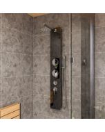ALFI brand ABSP55B Black Glass Shower Panel with 2 Body Sprays and Rain Shower Head