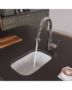 ALFI brand AB1218 Small Rectangle Fireclay Undermount or Drop In Prep Sink
