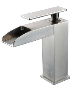 ALFI brand AB1598-BN Brushed Nickel Single Hole Waterfall Bathroom Faucet