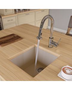 ALFI brand AB17as20UM-B Biscuit 17" Undermount Rectangular Granite Prep Sink