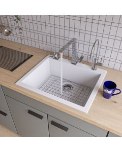 
ALFI brand AB2420DI Drop-In Single Bowl Granite Kitchen Sink