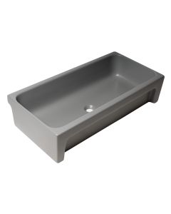ALFI brand AB36TRGM 36" Grey Matte Above Mount Fireclay Bathroom Trough Sink