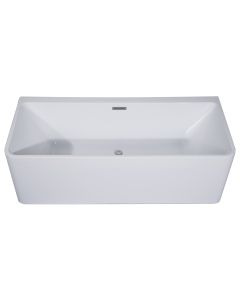 ALFI brand AB8858 59 Inch White Rectangular Acrylic Free Standing Soaking Bathtub