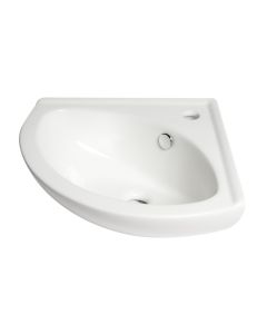 ALFI brand ABC120 White 22" Corner Wall Mounted Ceramic Sink with Faucet Hole