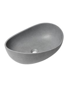 ALFI brand ABCO23O 23" Solid Concrete Wavy Oval Above Mount Vessel Sink