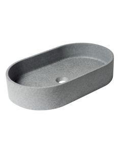 ALFI brand ABCO24O 24" Oval Solid Concrete Above Mount Bathroom Sink