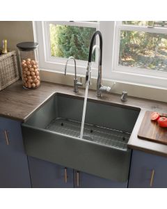 ALFI brand ABCO3020SB 30" Fireclay Farmouse Kitchen Sink In Concrete Color