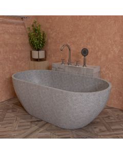 ALFI brand ABCO59TUB 59" Solid Concrete Oval Freestanding Bathtub