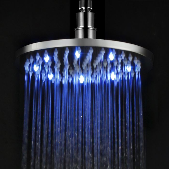 Alfi Brand Led8r 8 Inch Round Multi Color Led Rain Shower Head - What Color Led Light For Bathroom