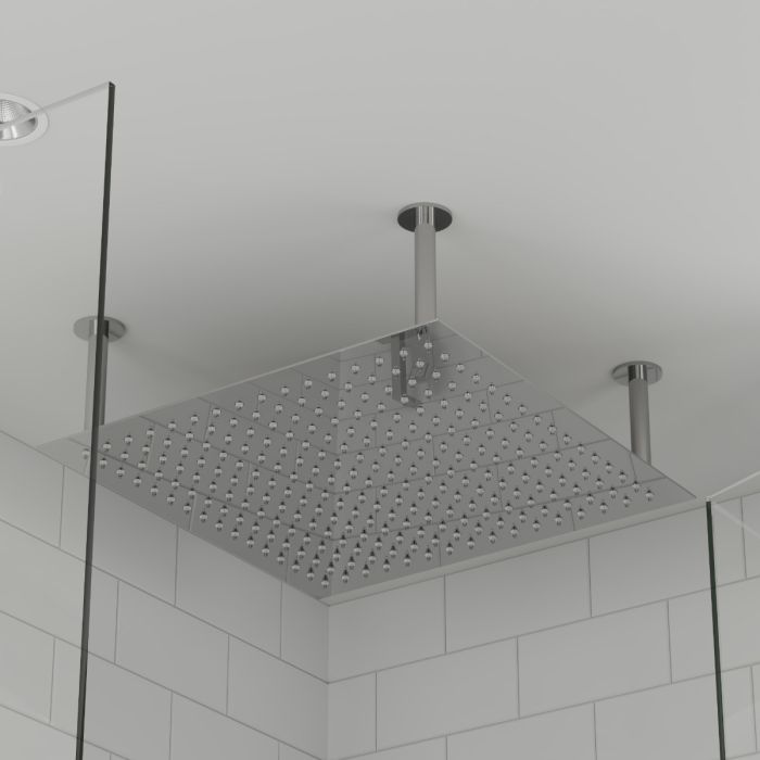 8" Square Round Shower Head Bathroom Overhead Rain Shower Head Top Spray Thin 